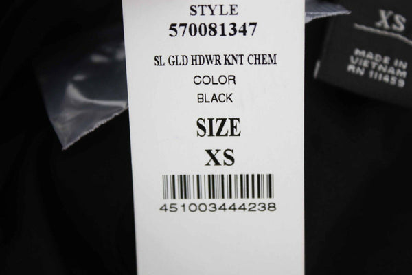 White House Black Market NEW $98 Sz XS Black Metal Detail Poly Blend Dress
