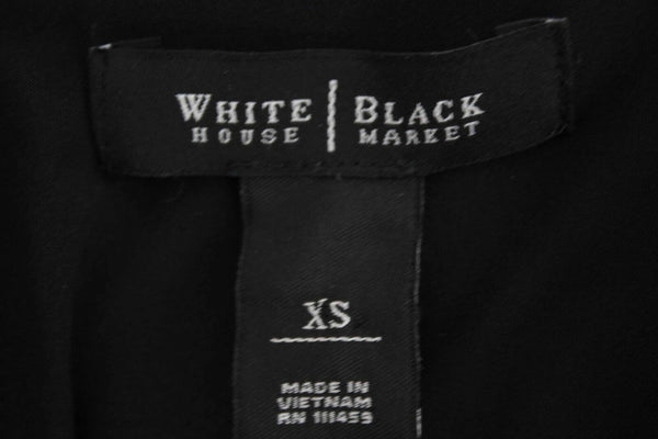 White House Black Market NEW $98 Sz XS Black Metal Detail Poly Blend Dress