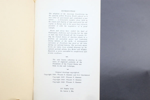 Presidents Of The United States Wilson P. Rhoton 1946 Soft Cover Book