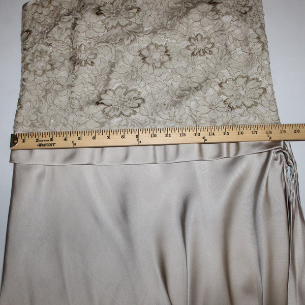 Anne Klein Dress Sz 16 Tan Brocade Embroidered Sleeveless Silk Nylon Rayon Dress