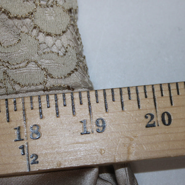Anne Klein Dress Sz 16 Tan Brocade Embroidered Sleeveless Silk Nylon Rayon Dress