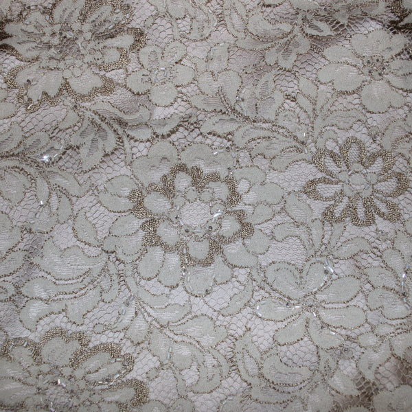 Anne Klein Dress Sz 16 Tan Brocade Embroidered Sleeveless Silk Nylon Rayon Dress