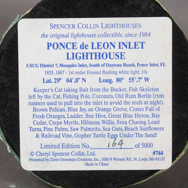Spencer Collin 7 X 4 Ponce De Leon Inlet Limited Edition 164/5000 Lighthouse