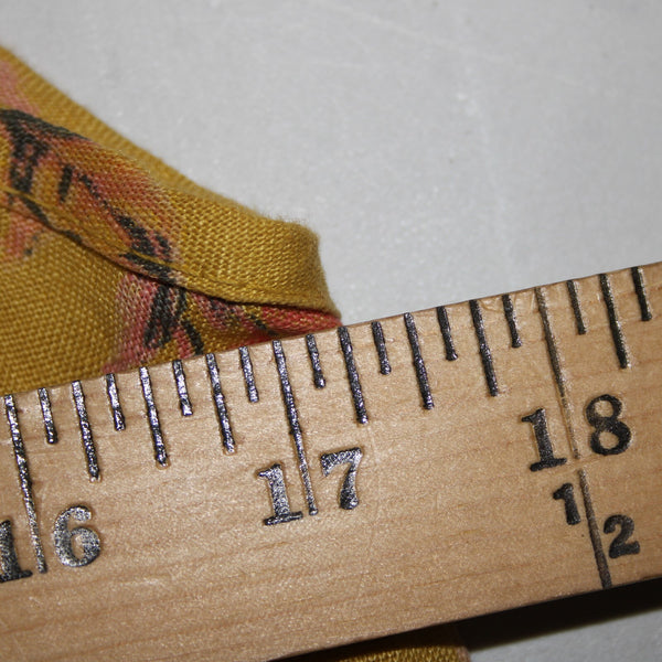 Bella Amore Sz M Yellow Pink Multi Color Floral Unlined 100% Linen Cotton Dress