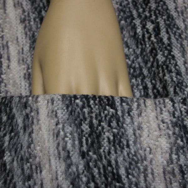 Ro De Sz S Black White Gray Collar Zipper Pockets Boho Polyester Acrylic Jacket