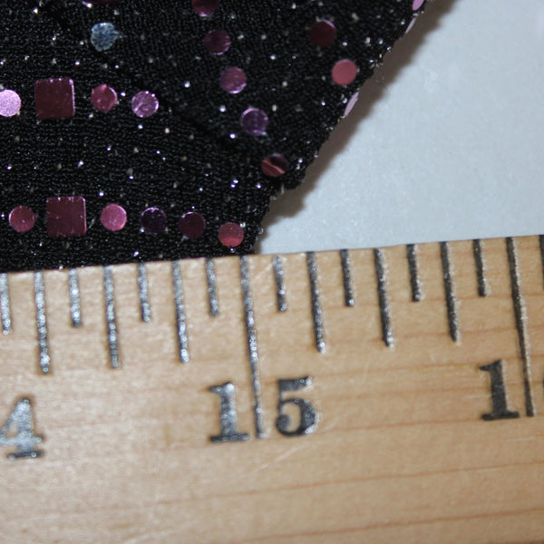 Lapis Dress Sz 8 Black Purple Paillettes Lined Long Sleeve Nylon Poly Spandex