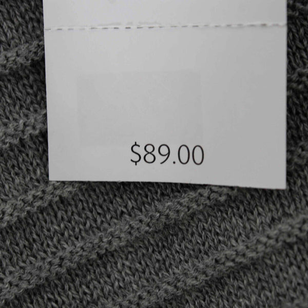 J Jill NEW $89 Sz M Dark Gray Ribbed Pocketed Cotton Poly Viscose Wrap Sweater