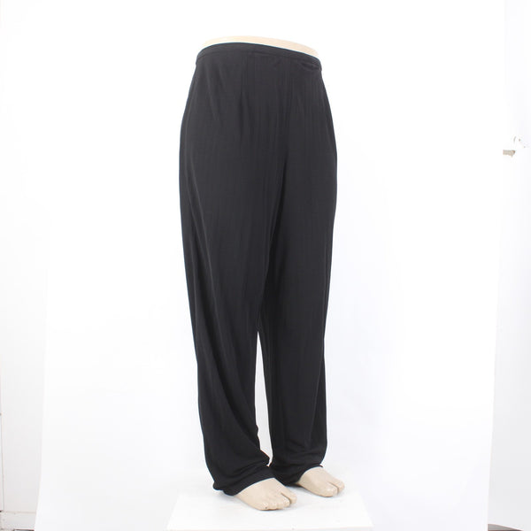 Tamotsu Pant NEW $254 Sz 16 x 33 Black Sheer Straight Leg 100% Viscose Pant