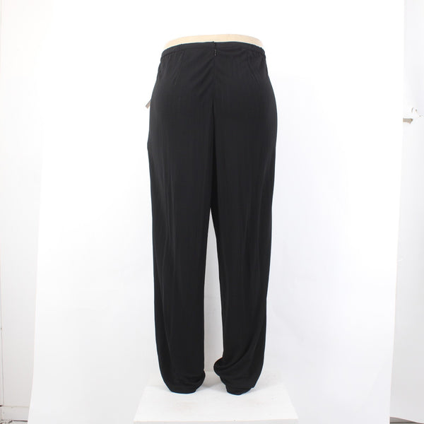 Tamotsu Pant NEW $254 Sz 16 x 33 Black Sheer Straight Leg 100% Viscose Pant