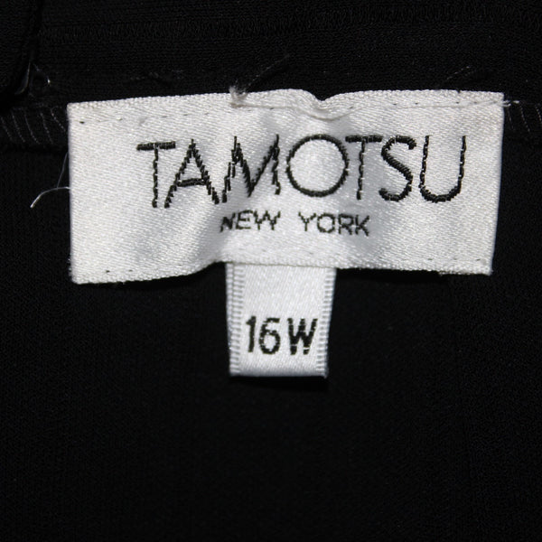 Tamotsu Pant NEW $254 Sz 16 x 33 Black Sheer Straight Leg 100% Viscose Pant