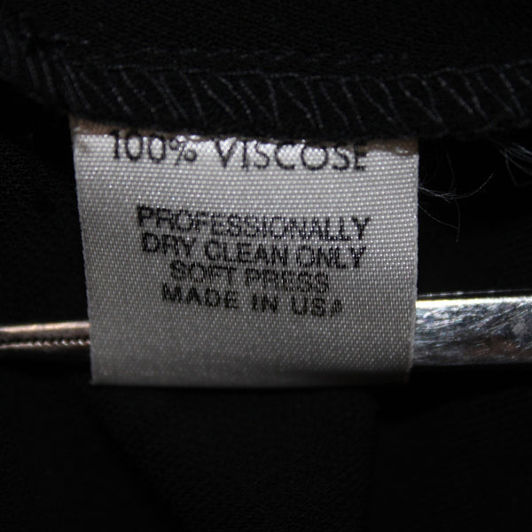 Tamotsu Pant NEW $254 Sz 16 x 33 Black Sheer Straight Leg 100% Viscose Pant