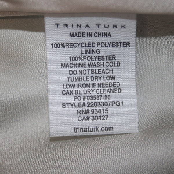 Trina Turk Dress NEW $378 Sz XS Blue Pink Multi Colored 100% Recycled Poly AS IS