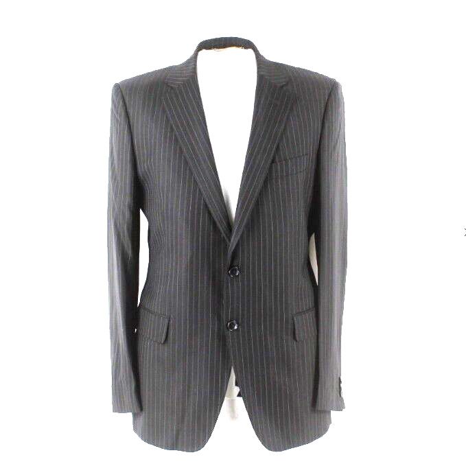 Dolce Gabbana Sz 54 European Fit Black Pin Striped Lined Rayon Wool Mens Blazer