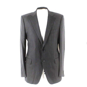 Dolce Gabbana Sz 54 European Fit Black Pin Striped Lined Rayon Wool Mens Blazer