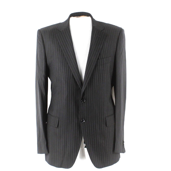 Dolce Gabbana Sz 54 European Fit Black Pin Striped Lined Rayon Wool Mens Blazer