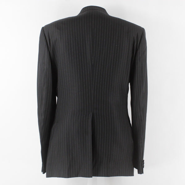 Dolce Gabbana Sz 54 European Fit Black Pin Striped Lined Rayon Wool Mens Blazer