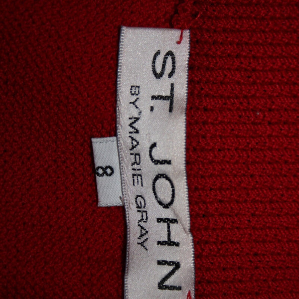 St John Sz 8 Red Elastic Waist Santana Knit AS IS Skirt