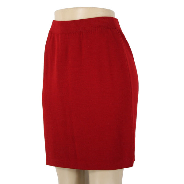 St John Sz 8 Red Elastic Waist Santana Knit AS IS Skirt