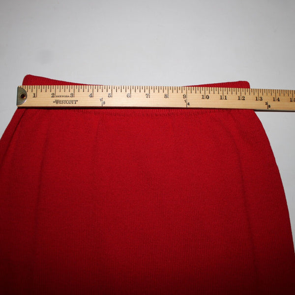 St John Sz 8 Red Elastic Waist Santana Knit AS IS Skirt