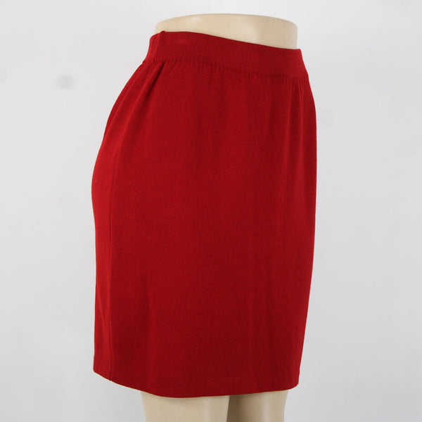 St John Sz 8 Red Elastic Waist Santana Knit AS IS Skirt