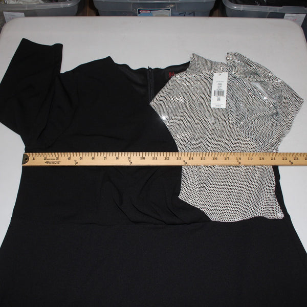 John Meyer Dress NEW $139 Sz 20W Black Silver Paillettes Nylon Metallic Spandex