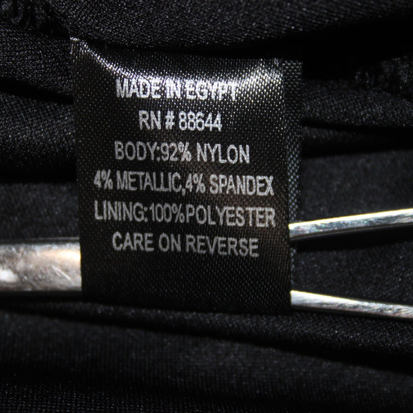 John Meyer Dress NEW $139 Sz 20W Black Silver Paillettes Nylon Metallic Spandex