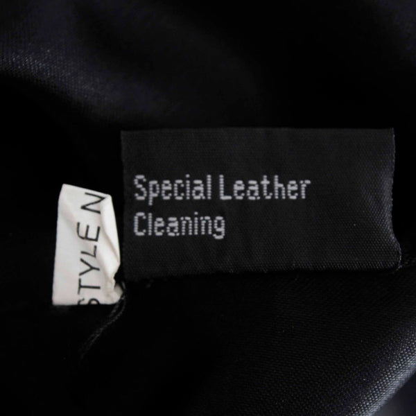 Cynthia Max Sz 8 Black Smooth Leather Acetate Lined Kick Pleat Pencil Skirt