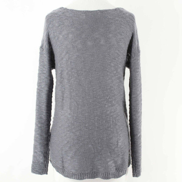 Cloudchaser NEW $24 Sz S Gray Pullover Hi Lo V Neck 100% Acrylic Sweater