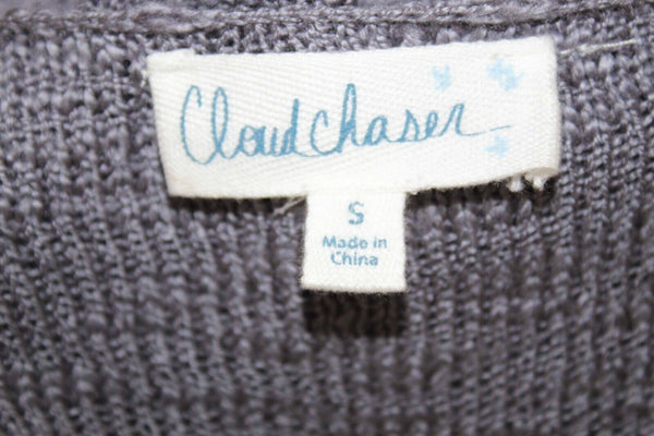 Cloudchaser NEW $24 Sz S Gray Pullover Hi Lo V Neck 100% Acrylic Sweater