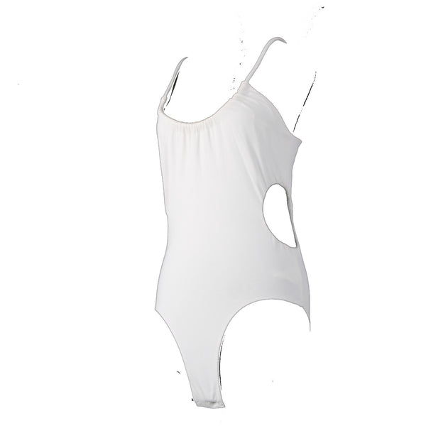 Bardot Bodysuit Top NEW $59 Sz S Orchid White Side Cut Out Bodysuit Viscose Top