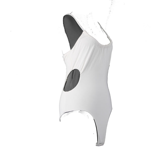 Bardot Bodysuit Top NEW $59 Sz S Orchid White Side Cut Out Bodysuit Viscose Top