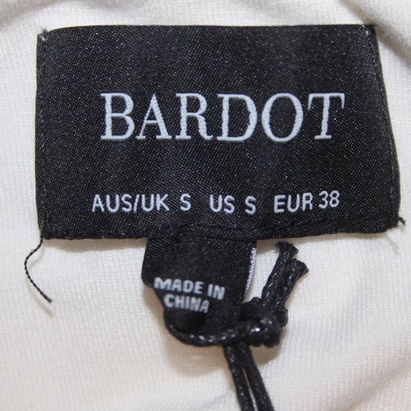 Bardot Bodysuit Top NEW $59 Sz S Orchid White Side Cut Out Bodysuit Viscose Top