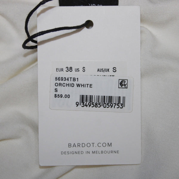 Bardot Bodysuit Top NEW $59 Sz S Orchid White Side Cut Out Bodysuit Viscose Top