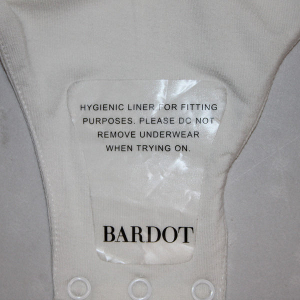 Bardot Bodysuit Top NEW $59 Sz S Orchid White Side Cut Out Bodysuit Viscose Top