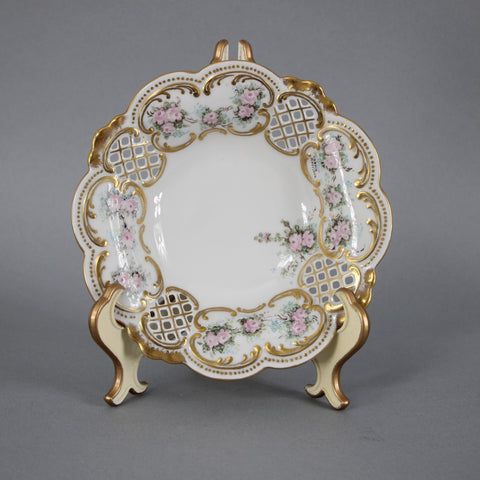 Tirschenreuth Bowl Plate Gold Pink Multi Color Bavaria 6.5 x 2 Bowl Plate