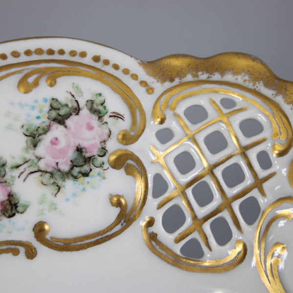 Tirschenreuth Bowl Plate Gold Pink Multi Color Bavaria 6.5 x 2 Bowl Plate