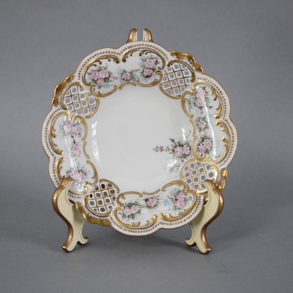 Tirschenreuth Bowl Plate Gold Pink Multi Color Bavaria 6.5 x 2 Bowl Plate