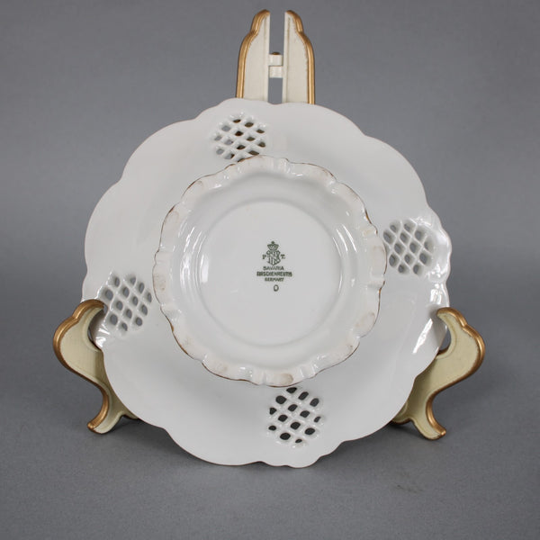 Tirschenreuth Bowl Plate Gold Pink Multi Color Bavaria 6.5 x 2 Bowl Plate