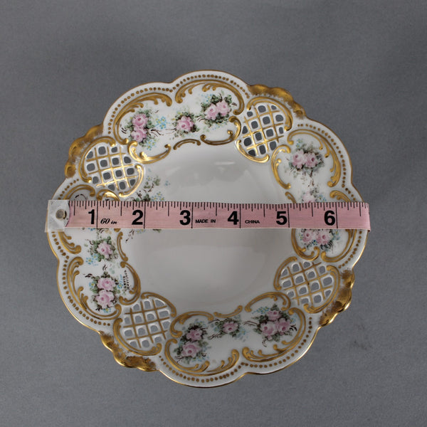 Tirschenreuth Bowl Plate Gold Pink Multi Color Bavaria 6.5 x 2 Bowl Plate