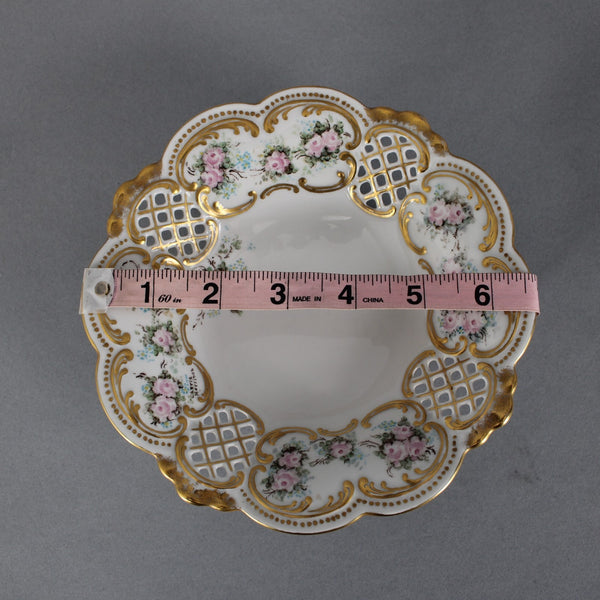 Tirschenreuth Bowl Plate Gold Pink Multi Color Bavaria 6.5 x 2 Bowl Plate