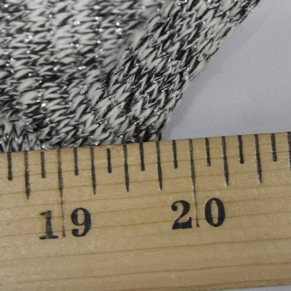 Maronie Sz S Black White Silver Metallic Draped Collar Long Cotton Wrap Sweater