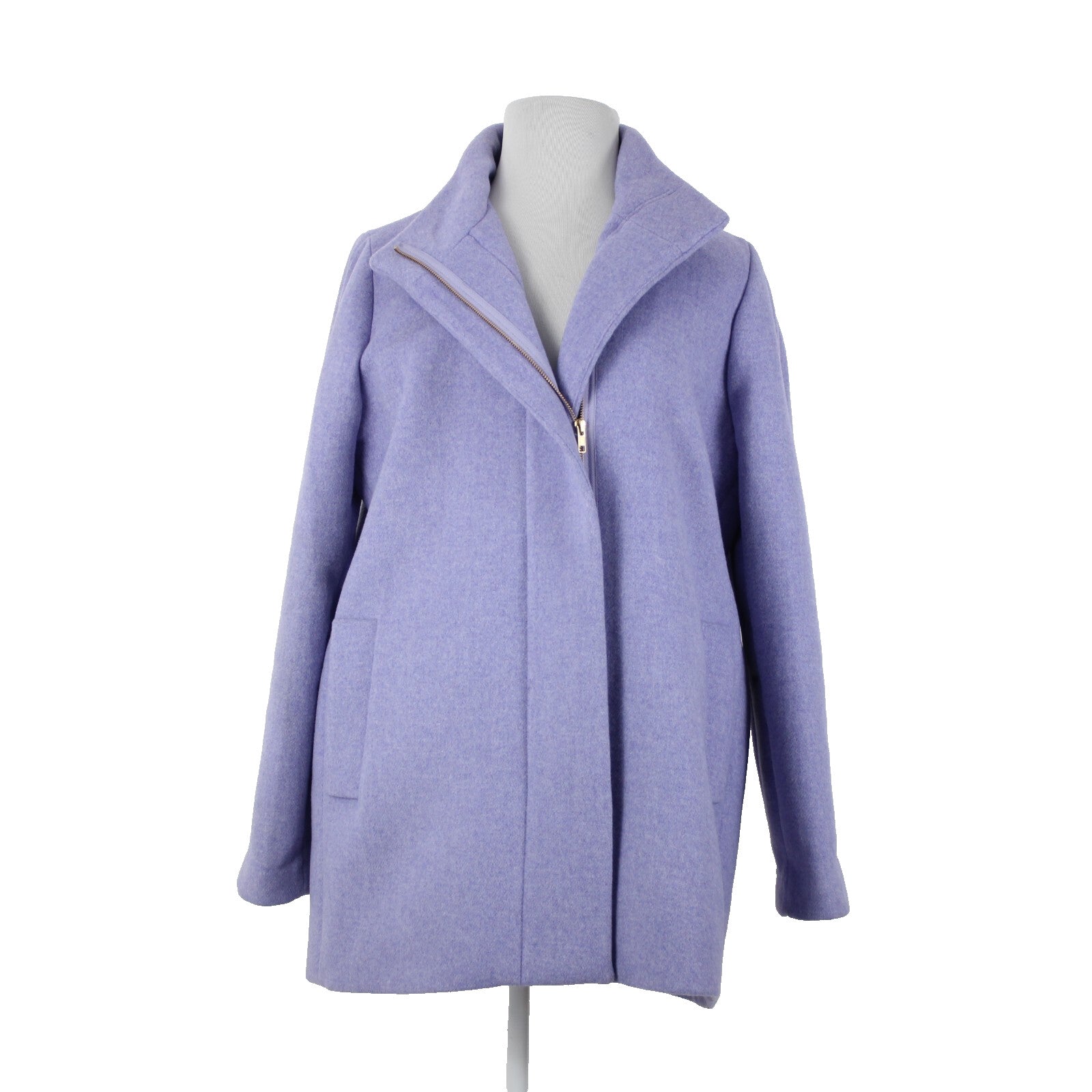 J Crew Sz 20 Lavender Purple Collared Lined Zipper Pockets Wool Polyeter Jacket