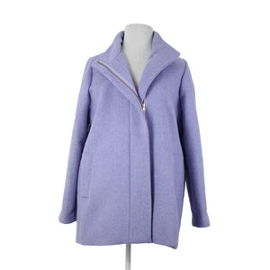 J Crew Sz 20 Lavender Purple Collared Lined Zipper Pockets Wool Polyeter Jacket