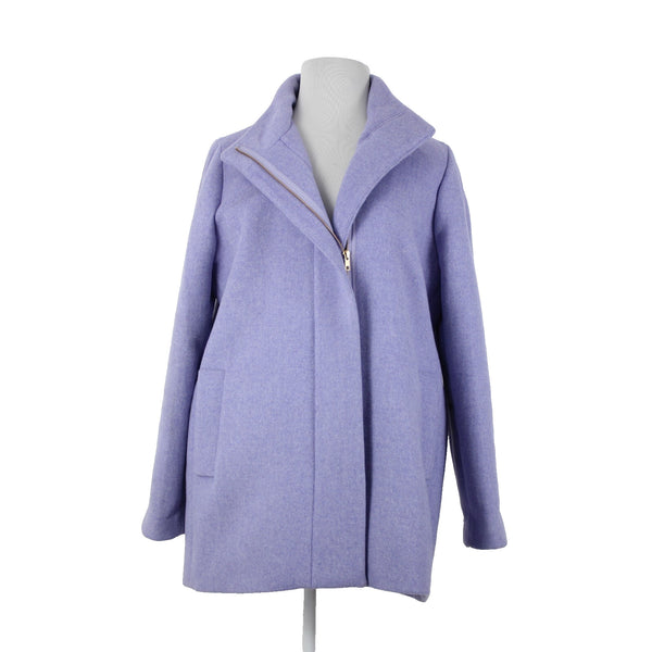 J Crew Sz 20 Lavender Purple Collared Lined Zipper Pockets Wool Polyeter Jacket