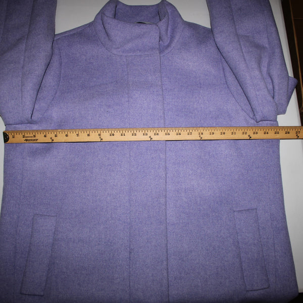 J Crew Sz 20 Lavender Purple Collared Lined Zipper Pockets Wool Polyeter Jacket