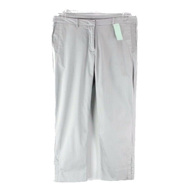 Simply Vera Sz 8 x 22.5 Gray Capri Crop Dressy Polished Cotton Blend Pant