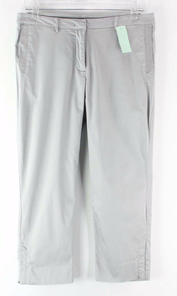 Simply Vera Sz 8 x 22.5 Gray Capri Crop Dressy Polished Cotton Blend Pant