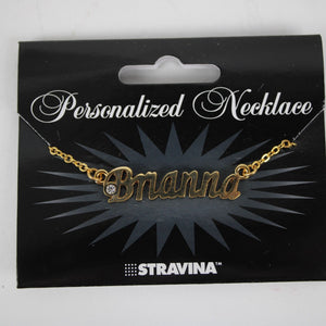 BRIANNA NEW Name Goldtone Rhinestone Accent 14.5" w 4.5" Multi Ring Ext Necklace