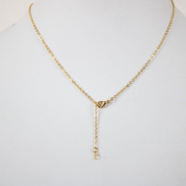 BRIANNA NEW Name Goldtone Rhinestone Accent 14.5" w 4.5" Multi Ring Ext Necklace