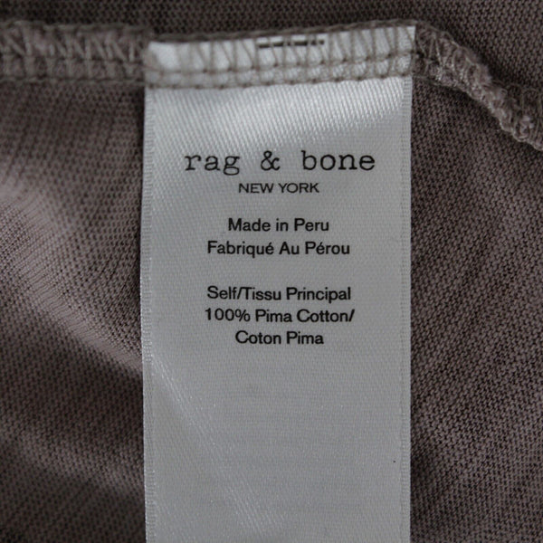 Rag n Bone Sz SP Taupe Multi Camo Drop Shoulder Side Slits Pima Cotton Knit Top